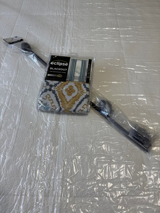 Eclipse Other - Eclipse Blackout Pocket Panel Curtain - Gold and Gray Pattern